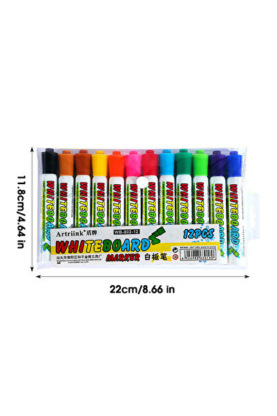 Choice مجموعة أقلام سبورة بيضاء مكونة من 12 لونًا، قابلة للمسح وإعادة التعبئة...
