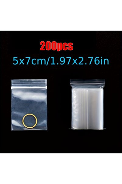 Choice 5x7cm(200pcs) 200pcs PE Self Sealing Bags Bead Storage Diamond Paintin...