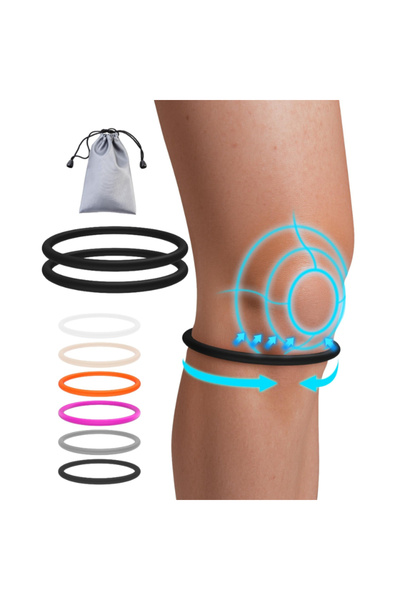 Choice Black 2 Pcs Silicone Knee Patella Straps, Knee Support Ring for Patell...