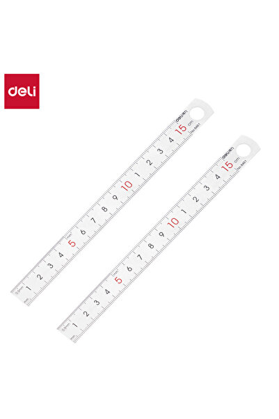 Deli 15cm 2pcs Stainless Steel Ruler for Students And Woodworkers Straight Ed...