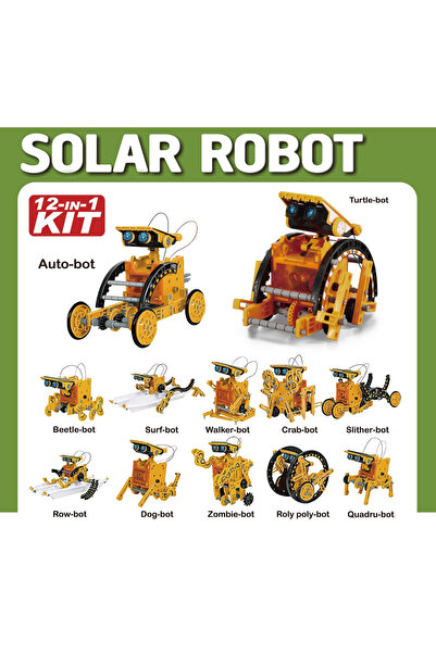 Choice روبوت أصفر 12 في 1، لعبة تجارب علمية تعمل بالطاقة الشمسية، أداة تعليمي...