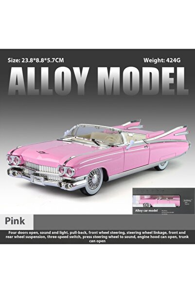 Choice سيارة رياضية مكشوفة فاخرة كلاسيكية وردية اللون، بمقياس 1:24، مصنوعة من...