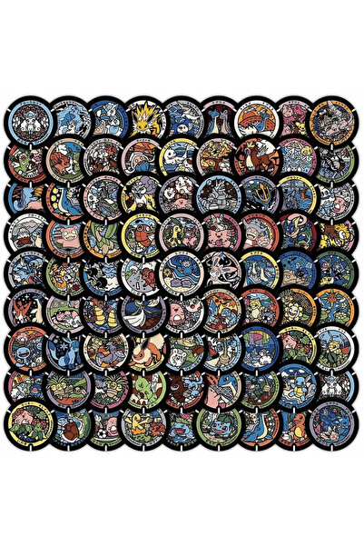 BANDAI ١٠٨ قطعة من ملصقات بوكيمون أنمي كاواي اللطيفة، بيكاتشو وإيفي، ملصقات ك...