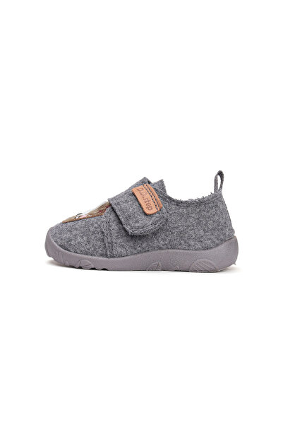 D.D.step Hydrophobic Slippers for Kindergarten/Afterschool Graphite Wool