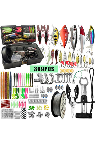 Choice طقم طعوم صيد SMT-3663C مكون من 140/369 قطعة، يشمل طعومًا لينة وصلبة، و...