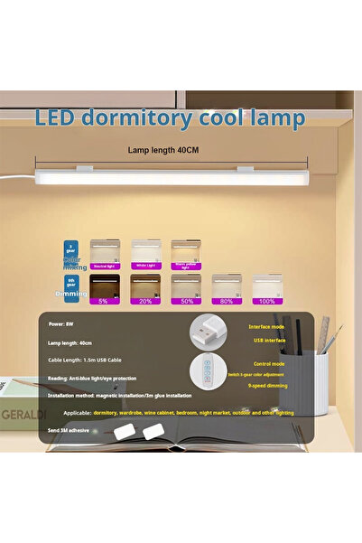 Choice مصباح قراءة أنبوبي LED بطول 40 سم، مزود بمقبس USB، ومغناطيسي، وقاعدة ت...