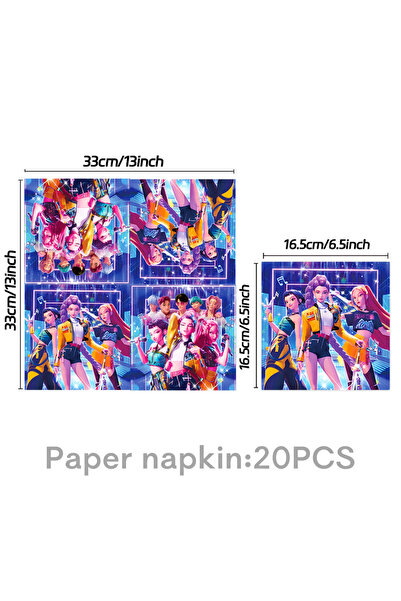 Choice 20pcs Napkins New Kpop Demon Hunters Party Favors Baby Shower Kids Gir...
