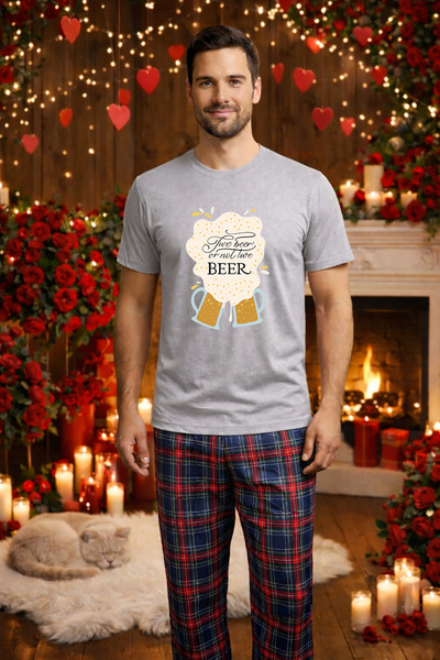 MVRDAR Σετ ανδρικής βαμβακερής πιτζάμας για την Ημέρα του Αγίου Βαλεντίνου, D...