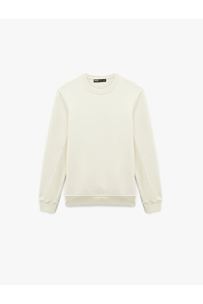 Koton Regular Fit Long Sleeve Fleece-Lined Basic Crew Neck Sweatshirt