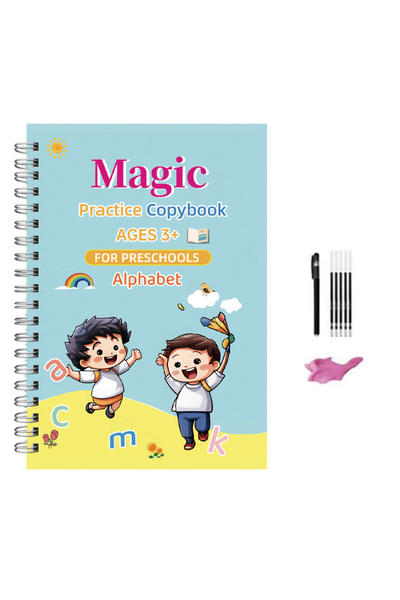 Choice مجموعة حروف الأبجدية الإنجليزية (4 قطع) - دفتر تدريب سحري للأطفال - قل...