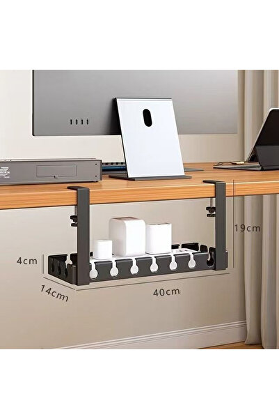 Choice Normal Under Desk Cable Management Tray No Drill Iron Power Strip Hold...