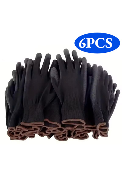 Choice قفازات طويلة (6 قطع، 6/12/18 قطعة) مطلية بمادة البولي يوريثين السوداء،...