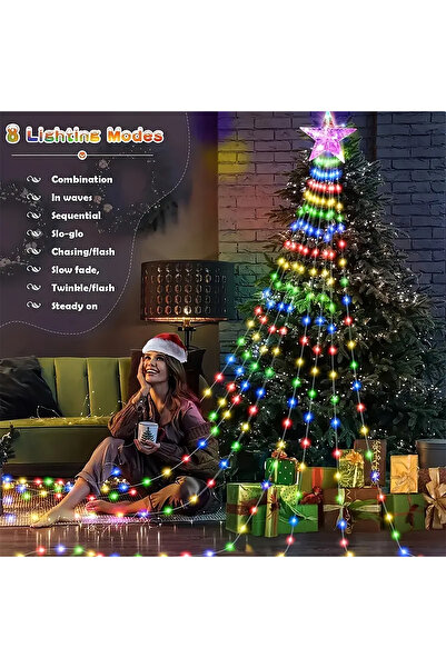 Choice سلسلة إضاءة خماسية الألوان مقاومة للماء بطول 9.8 قدم، مزودة بـ 280 مصب...