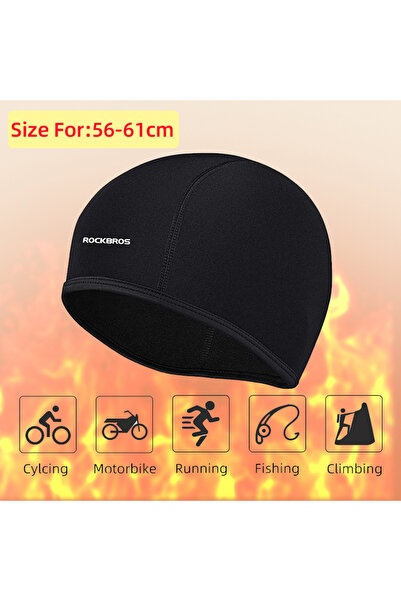 ROCKBROS قبعة صوف الفليس شتوية لركوب الدراجات من RKBROS، قبعة رياضية خارجية ل...