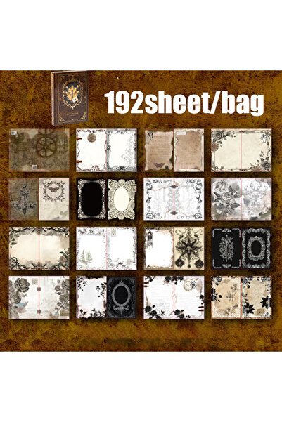 Choice S29207-4 Mr.Paper 192pcs Vintage Style Notebook Set, Gold Foil Writing...