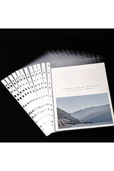 Choice 100pcs A4 11 Holes Loose-leaf Document Paper Protective Sleeve Transpa...