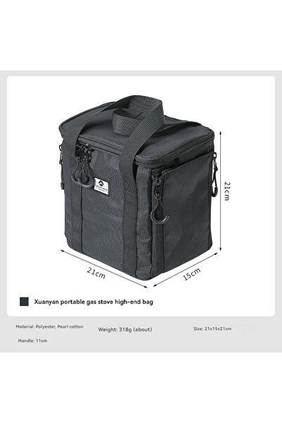 Choice حقيبة صغيرة سوداء اللون من كامبينغ مون، طراز BKXD-5F-B، لحمل موقد غاز ...