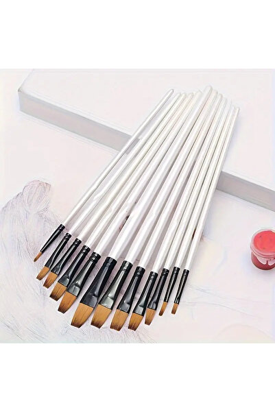 choice2 12pcs White Flat 12/48Pcs Professional Quality Art Watercolor Brushes...