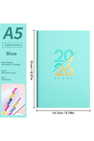 Choice مخطط دراسي أخضر-EN-70G، يناير - ديسمبر 2026، دفتر ملاحظات باللغتين الإ...