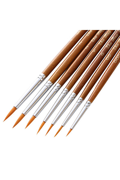 Choice Wood Pack Miniature Paint Brushes Set, 7 pcs Round-Pointed Small Detai...