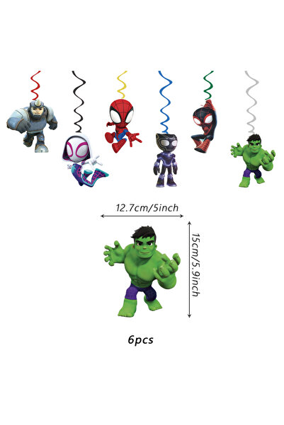 Miniso 6pcs Spidey And His Amazing Friends Theme Kids Girls Favors Swirls Hap...