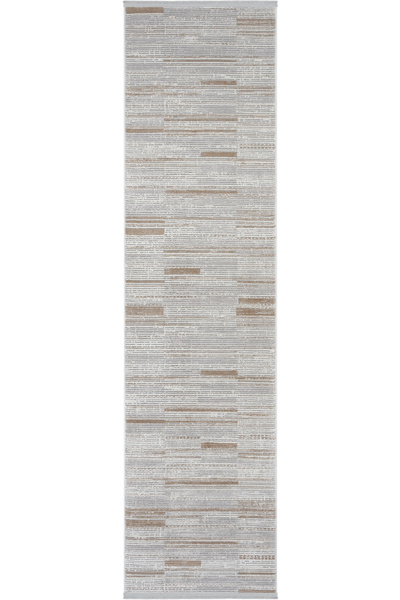 Cool Halı Nevada Gri Kahve Yumuşak Yolluk Çizgili Kolay Temizlenir Parlak Dok...