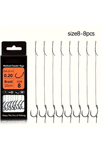 Choice 8 قطع من معدات صيد الأسماك باستخدام طريقة التغذية، 8 قطع، سلك مضفر 4 ب...