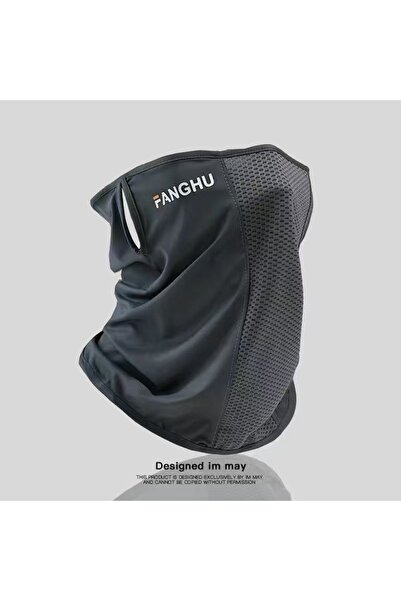 Choice قناع ركوب الدراجات من الحرير الجليدي، رمادي داكن، قطعة واحدة، يُعلق عل...