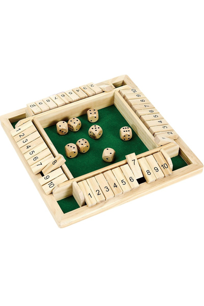 Choice red Shut The Box Dice Game,2-4 Player Family Wooden Board Table Math G...