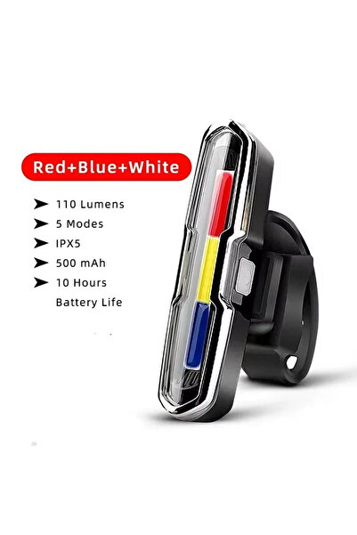 Choice ضوء خلفي آمن للدراجات بألوان الأحمر والأبيض والأزرق: ضوء خلفي LED مقاو...