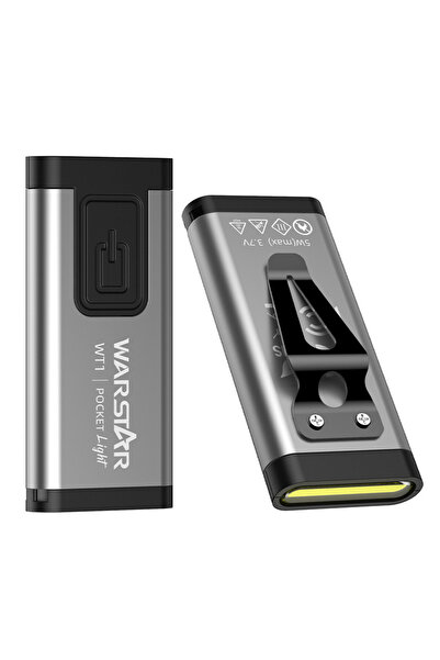 Choice مصباح يدوي صغير رمادي اللون، قابل لإعادة الشحن، محمول وخفيف الوزن، بقو...