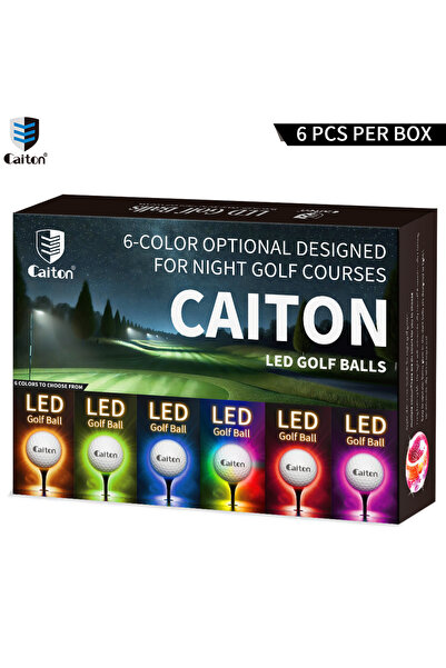 Choice 6 كرات غولف مضيئة ليلية من كايتون - مجموعة من 6 كرات عالية الوضوح، يتم...