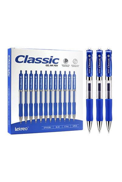 Choice 24 قلم حبر جاف قابل للسحب من ليكريو، أزرق، برأس رفيع للغاية، سريع الجف...