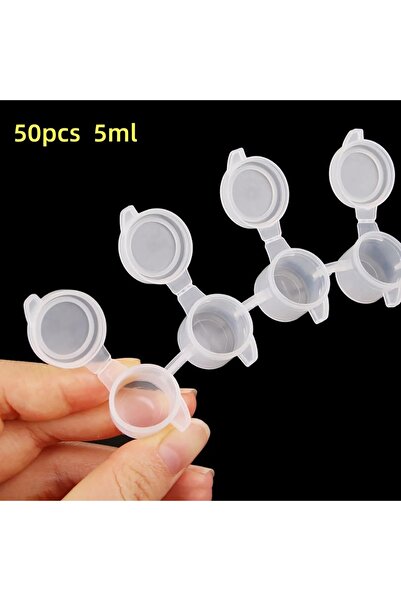 Choice 50pcs 5ml 10Strips Empty Paint Pot 3ml 5ml Empty Acrylic Mini Paint Co...
