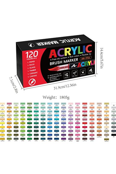 Choice مجموعة أقلام تحديد سائلة مباشرة، 120 لونًا (من 12 إلى 168 لونًا)، للرس...