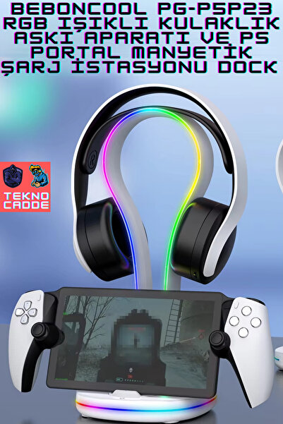 beboncool PG-P5P23 RGB Işıklı Kulaklık ve Ps Portal Manyetik Şarj Standı