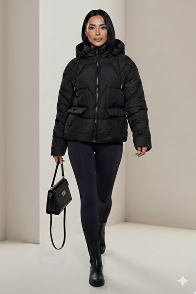 ALFUDO Moda Collection Women's Hooded Short Puffer Jacket