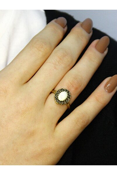 esha Natural Stone Natural Stone Inlaid Antique Adjustable Women's Ring Euy77Sf