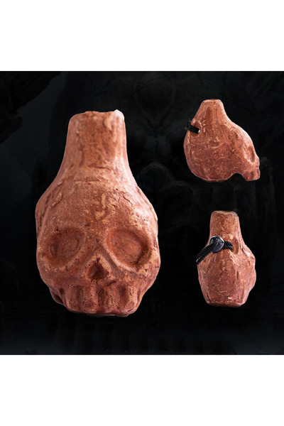 Choice Frown Skull Aztec Ceramic Party Whistle - 125dB High Volume Handmade P...