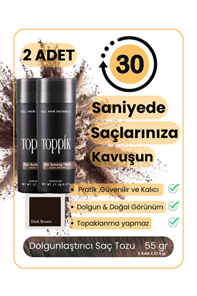 Topik Ms 2'li AVANTAJ PAKETİ - Saç Fiberi Dolgunlaştırıcı Toz & Seyrek Saç Ka...