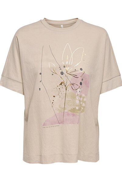 ONLY ONLJANY Tricou imprimat pentru femei, cu decolteu tip crew, cu mânecă sc...