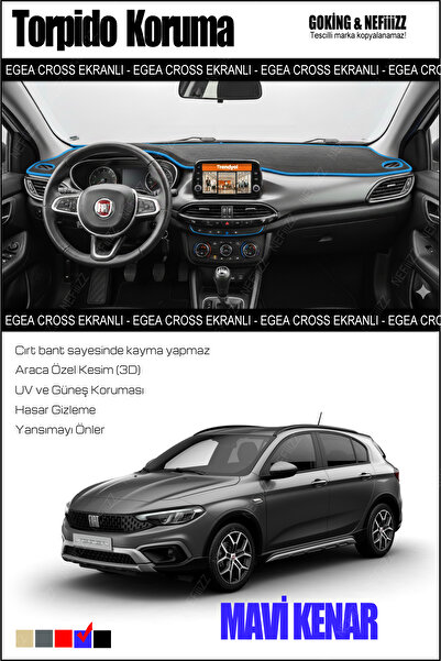 NEFİİİZZ Fiat Egea Cross Torpido Koruyucu Ekranlı Modele Özel 2015 - 2026 Ara...