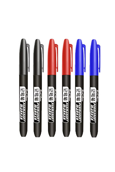 Choice 2 Black 2 Red 2 Blue 6 PCS Permanent Marker Pen Manga Drawing Markers ...