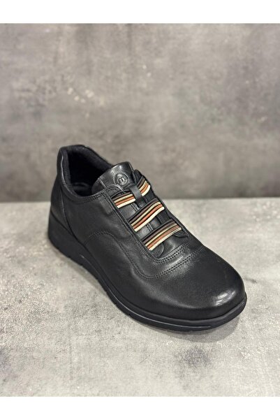 Mammamia Handmade Genuine Leather Elastic Lace-Up Comfort Sole Casual Shoes