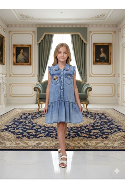 BEGONYA BEBECE KIDS Denim Dress for Girls Age 5/8