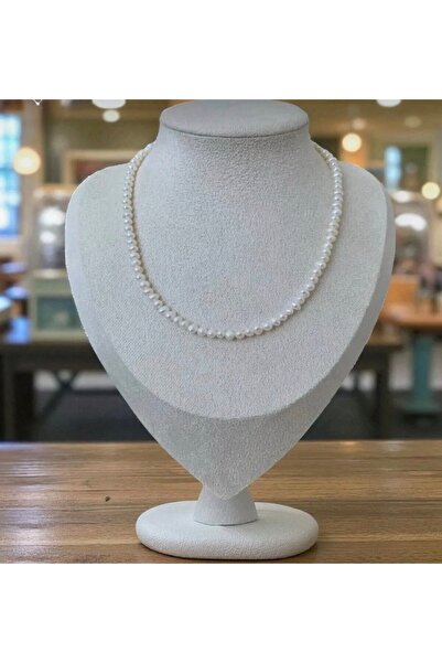 Taşmir Sertifikalı Doğal Inci Kolye Çelik Aparat - 40 cm 7 cm Uzatma Zinciri ...