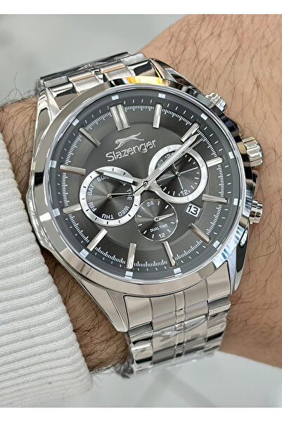 Slazenger Orjinal 2 Yıl Garantili Su Geçirmez Çelik Kordon Çelik Kasa 10 Atm ...
