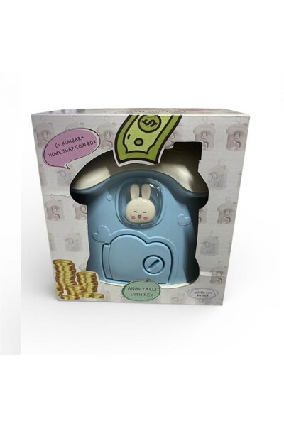 Urve Plastik 19 cm Anahtarlı Tavşan Evi Kumbara 4961