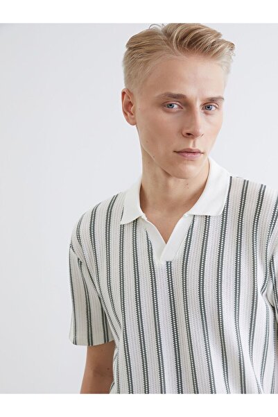 LC Waikiki Polo Neck Striped Combed Cotton Men's T-Shirt