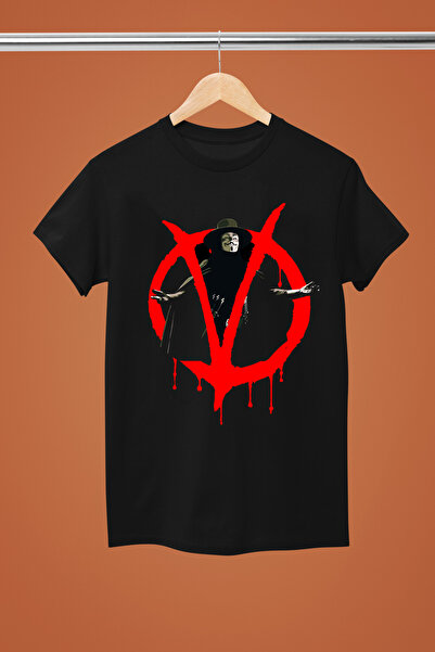 MAGORS V for Vendetta Printed 100% Cotton Short Sleeve Regular Fit T-Shirt